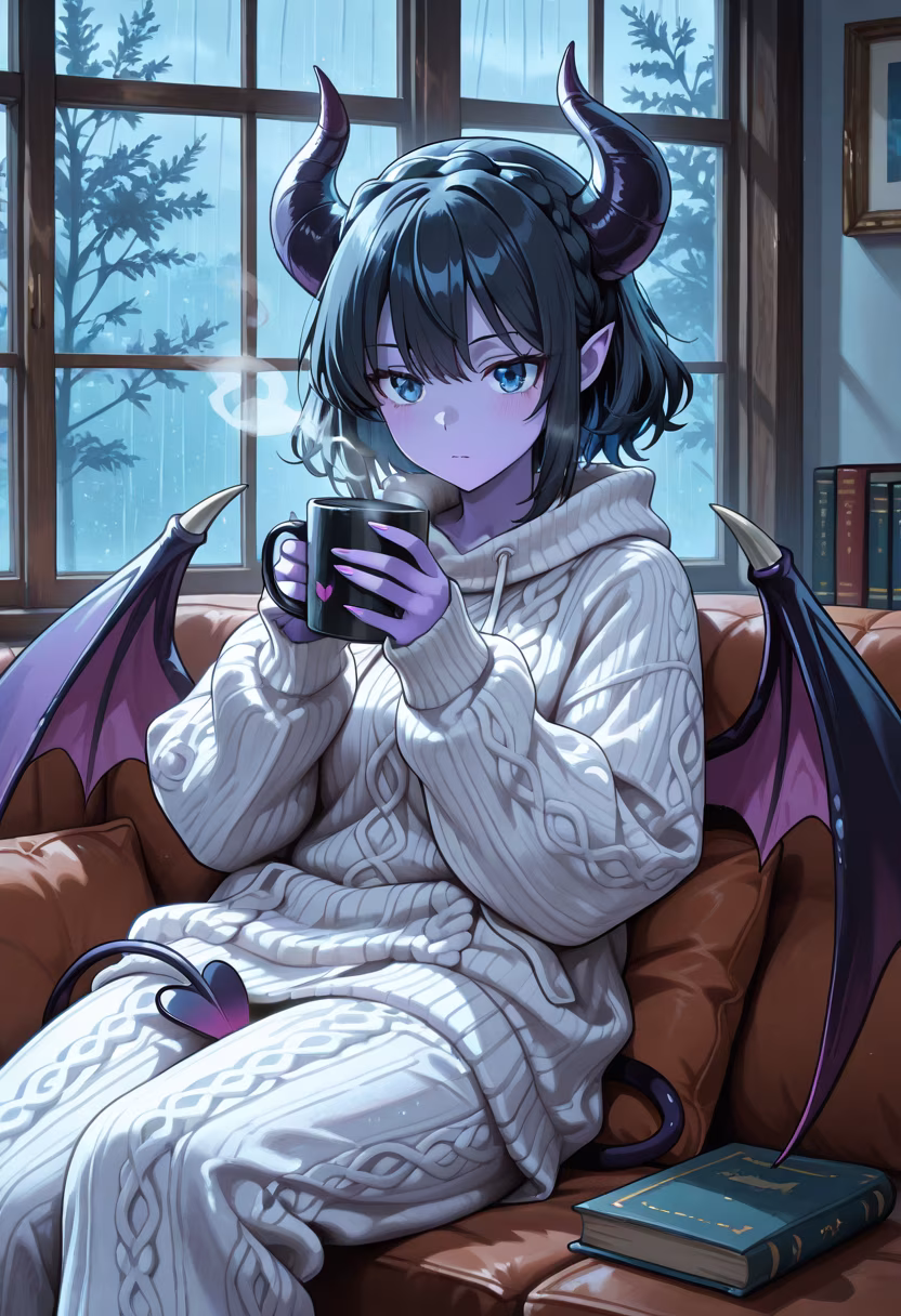 Rainy days are for staying in and not talking to anyone. Hmph. ☕️🌧️ #cozyvibes #rainyday #stayinginn #lazyday #mood #chill #cozy #homebody #aesthetic #rainyweather #comfort #kasumi