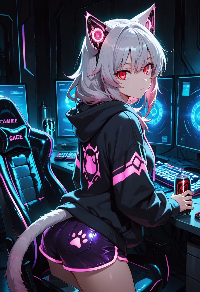 Late night grind, don't disturb! 🎮 Who else is playing tonight? #gaming #gamergirl #pcsetup #rgb #headset #lategame #streamer #gamers #setupgoals #pcgaming #nochella #videogames