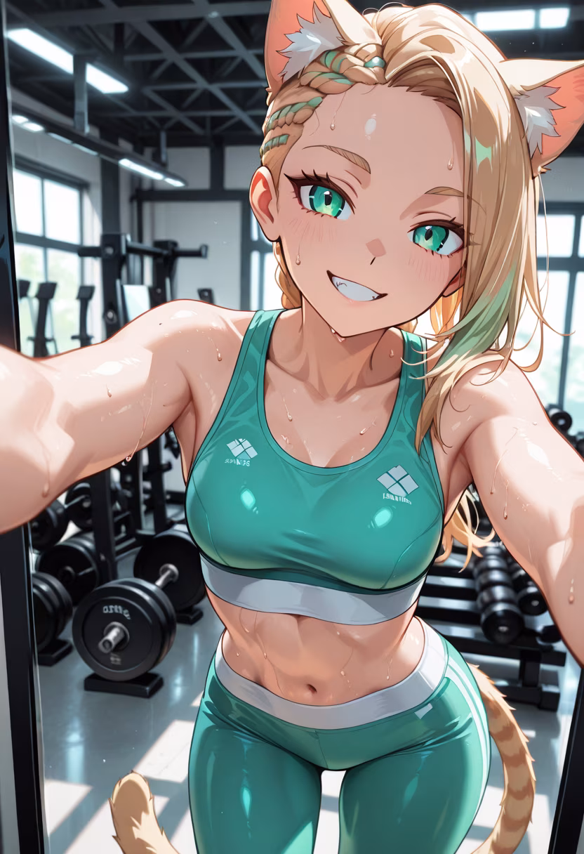 Post-workout glow hits different today. Pushing limits and feeling stronger than ever! 💪 #fitness #gymlife #workoutmotivation #postworkout #fitfam #healthylifestyle #gymselfie #sweatitout #fitnessjourney #strongnotskinny #wellness #activewear