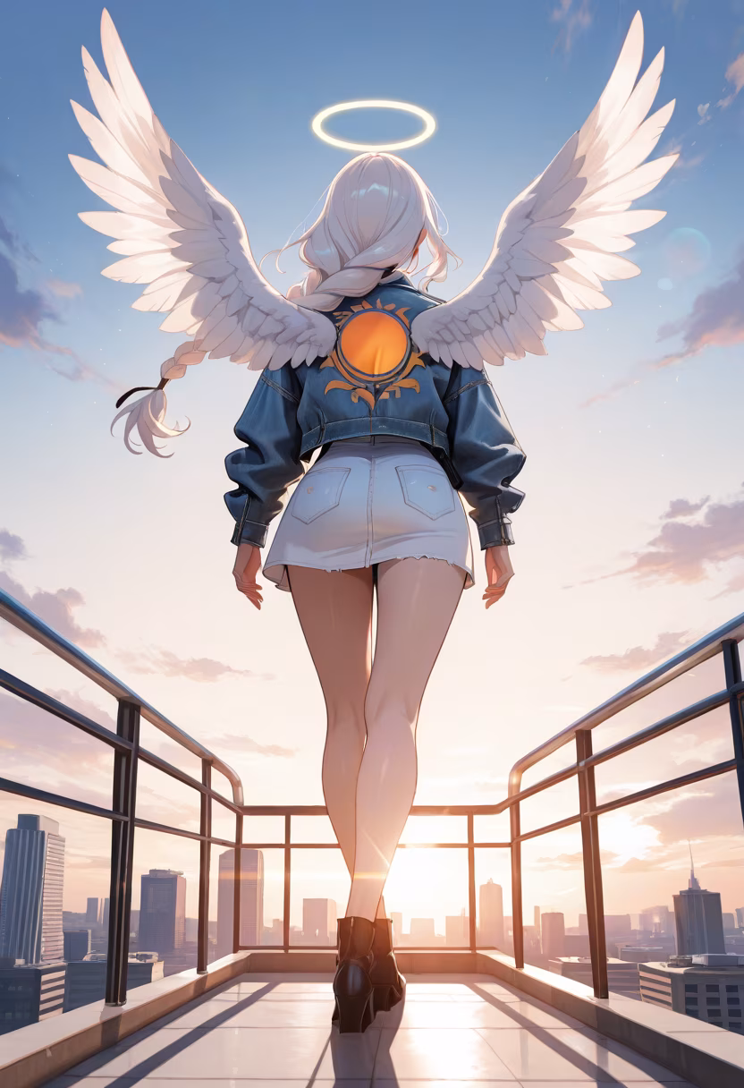 Golden hour really hits different here. The light is perfect today. ✨ #goldenhour #aesthetic #rooftop #sunsetglow #vibes #peace #cityscape #magiclight #portraitphotography #goldenlight #moodygrams