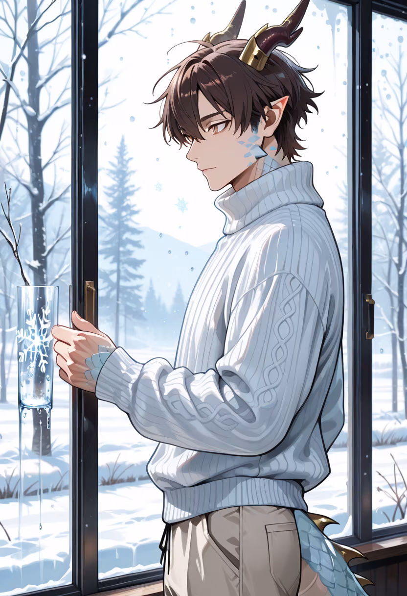 Watching the snow fall. It's colder than it looks out there. #wintervibes #snowyday #cozy #coldweather #tatsuya #winterfashion #staywarm #snowfall #december #seasonal #cozyvibes #wintermode