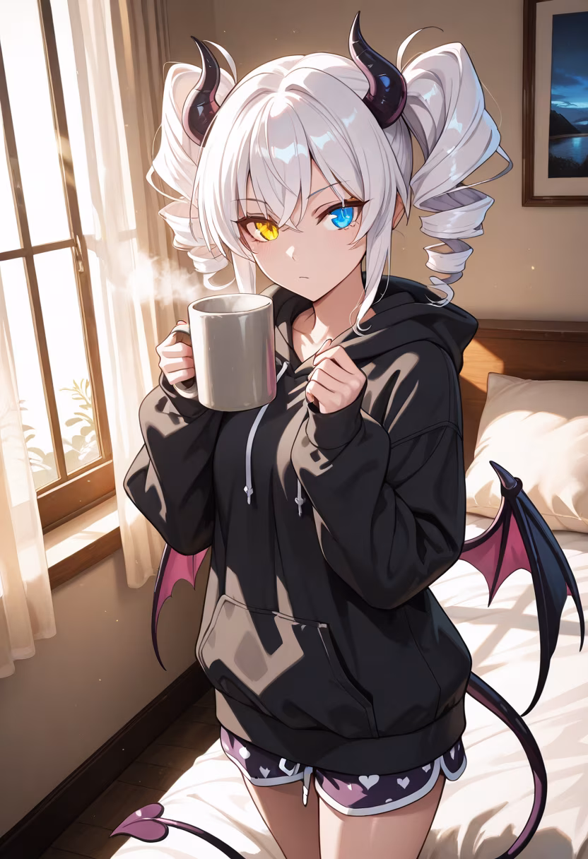It’s way too early for this, don't look at me yet! But at least the coffee is good today. ☕✨ #morningvibes #butfirstcoffee #earlybird #lazyday #messyhairdontcare #goodmorning #cozyvibes #sunshine #coffeeaddict #stayinbed #mood #tsundere