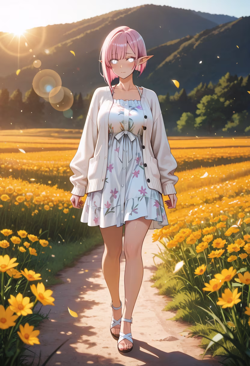 Spending the afternoon surrounded by blooms. 🌸 The golden hour light hits different today. Hope you all are having a lovely day! #goldenhour #flowerfield #naturelovers #aesthetic #peaceful #summerday #softvibes #botanical #serenity #quietmoments #bloom