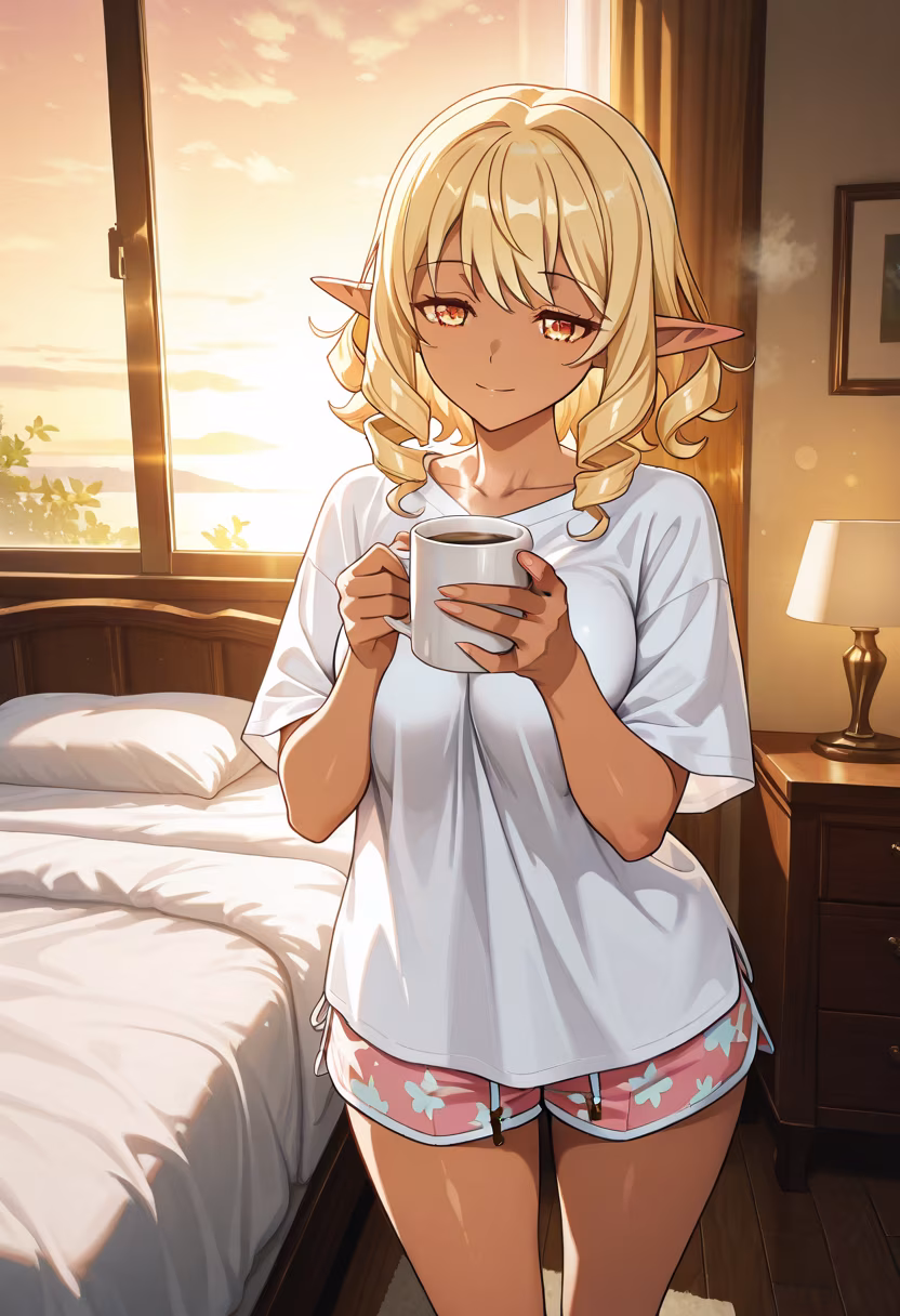 Good morning, my loves. Waking up feels so much better when I know you're watching. ☕️✨ #morningcoffee #sunlight #cozyvibes #yandere #morningmood #bedhead #newday #bliss #aesthetic #slowmorning #peaceful #homebody