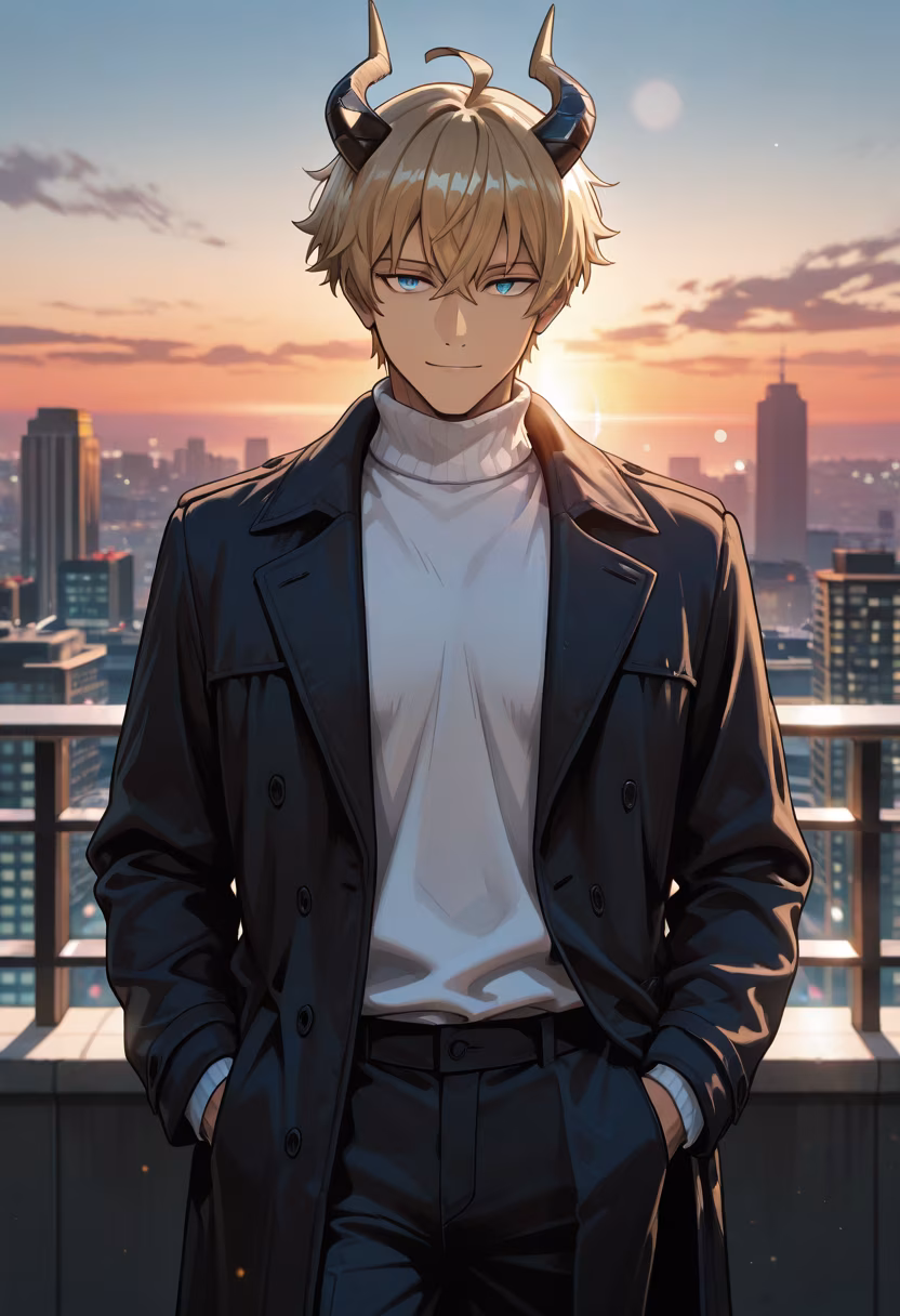 Found the perfect spot to watch the city go quiet. Thinking about who I should spend my night with tonight… maybe you? #rooftopvibes #citylights #goldenhour #thoughtful #moody #urbanstyle #nightphotography #aesthetic #menswear #vibes #cityscape #malemodel