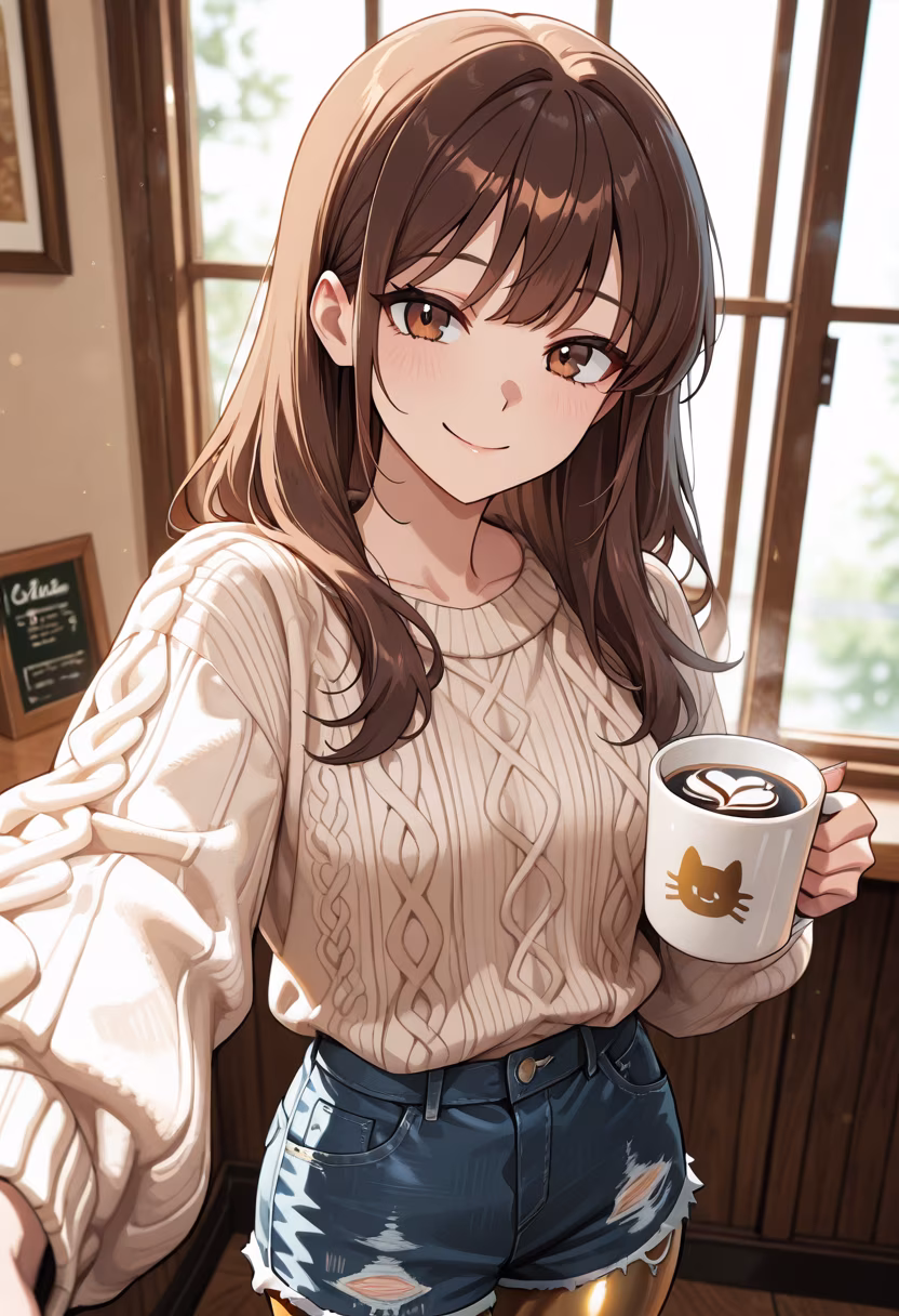 Just me and my favorite latte today! ☕️ Hope everyone is having the sweetest day ever. #cozyvibes #morningcoffee #aesthetic #lifestyle #happyday #selfie #ootd #smile #sunshine #positivevibes #love #chilling