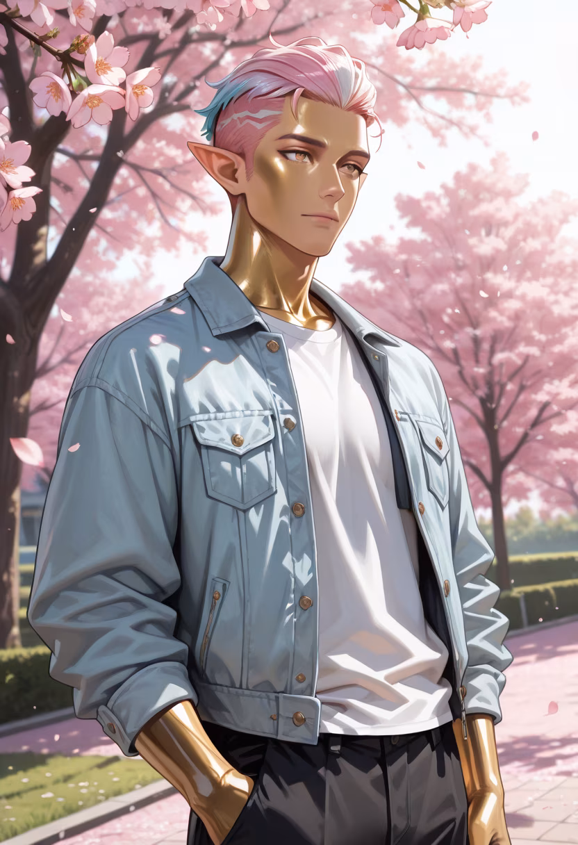 Finally caught the last of the cherry blossoms. Don't look at me like that, it's just a decent view. 🌸 #springvibes #sakura #cherryblossom #afternoonwalk #aesthetic #mood #tsundere #springfashion #portraitphotography #goldenhour #chillday #outdoorphotography