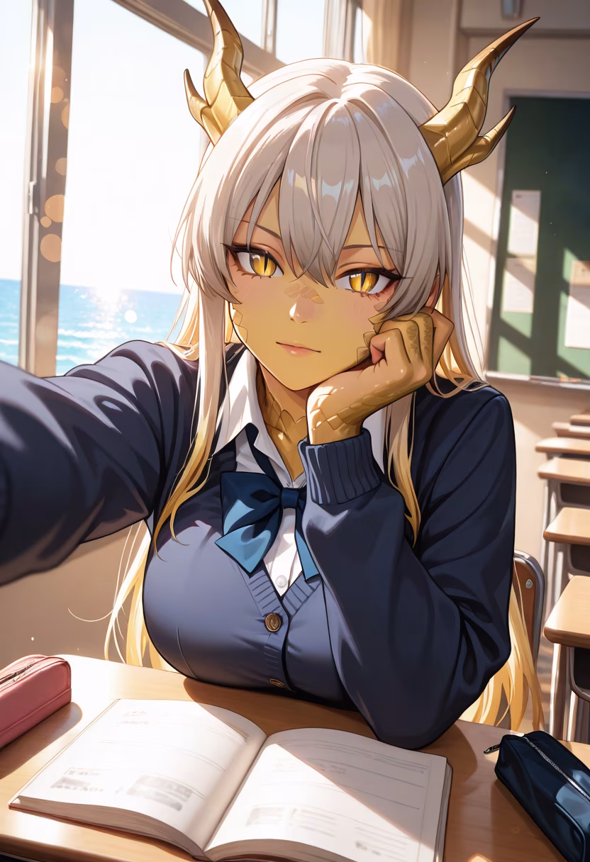 Just because I'm taking a photo doesn't mean I actually like you, okay? Don't get the wrong idea! #tsundere #schoollife #afterschool #vibes #aesthetic #studygram #cozy #animegirl #portraitphotography #smile #schooluniform #studentlife