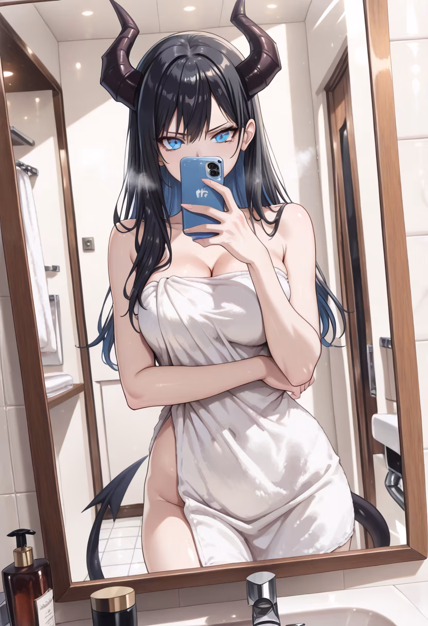 Just out of the shower. Stop looking, you're annoying! 🧖‍♀️ #skincare #fresh #selfcare #bathvibes #nomakeup #showerroutine #refreshing #eveningvibes #quiettime #meilife #relax #bathroomselfie
