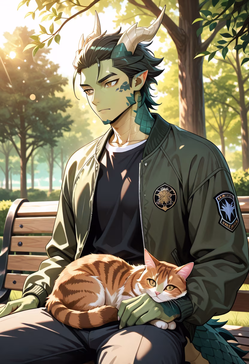 Found this little troublemaker in the park today. Don't tell anyone, but he's actually kind of soft... #catlover #catsofinstagram #parkday #chillvibes #petlife #sora #animehusbando #animelifestyle #softside #catdad #weekendmood #aesthetic
