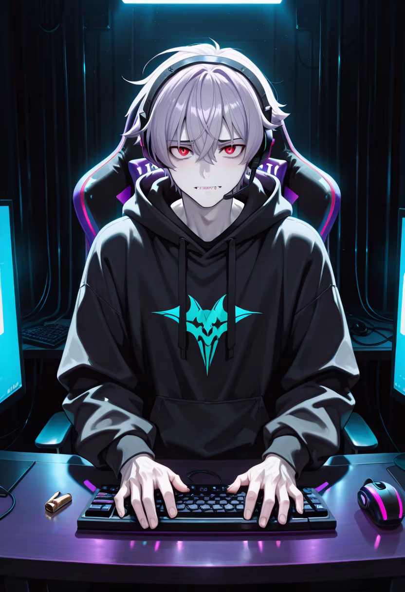 Finally finished my setup, time for an all-nighter. Who's hopping on with me tonight? 🎮✨ #gaming #setupgoals #gamerlife #pcsetup #rgb #nightowl #chillvibes #videogames #battlestation #streamerlife #gamingcommunity #dandere
