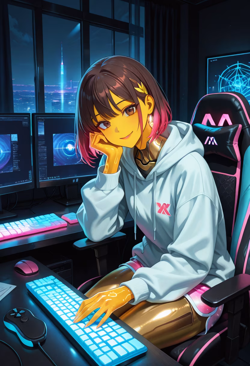 Late night grind mode ON! 🎮 Who’s hopping on to play with me tonight? #gamergirl #gamingcommunity #pcsetup #rgb #gamerlife #twitchstreamer #nightowl #gamingchair #setupgoals #cozygaming #controller