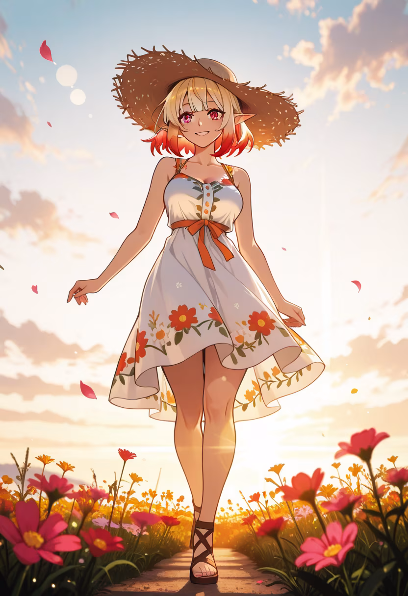 Golden hour really hits different today. ☀️ Spent the whole afternoon wandering through these blooms, hope your day is as bright as this sunset! #aesthetic #goldenhour #flowerfield #naturevibes #sunsetlover #sunlight #peaceful #outdoorlife #happydays #summervibes #ootd