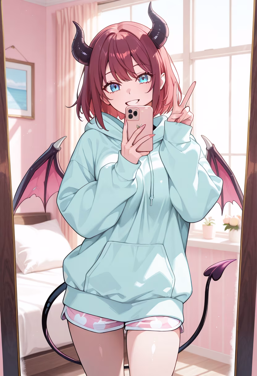Just hanging out at home today! My head is totally in the clouds, as usual. ☁️✨ #lazyday #vibes #chilling #bakadere #animegirl #weekendmood #ootd #aesthetic #homelife #messyhairdontcare #relatable #stayingin