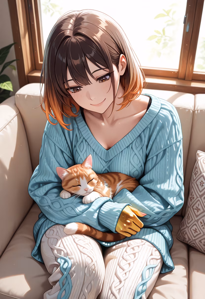 My little sunshine decided to take a nap right on my lap today. I don't think I'm moving for the rest of the afternoon! 🐱💤 #catmom #lazyday #naptime #fluffyfriend #cozyvibes #catsofinstagram #perfectafternoon #love #happymoments #peaceful #caturday #meow