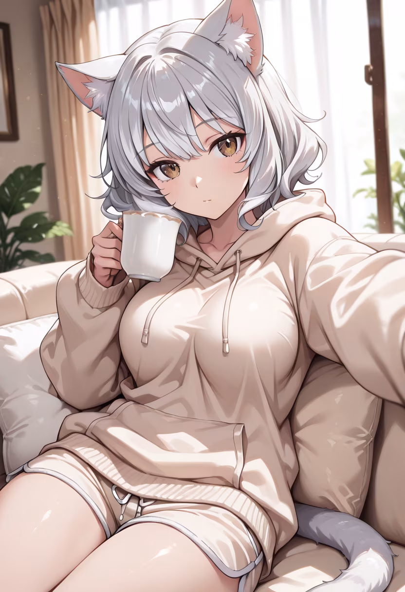Just another lazy afternoon in my favorite hoodie. How is your day going? ☁️✨ #cozyvibes #lazyday #chillmode #selfcare #weekendmood #aesthetic #homedecor #peaceful #darudere #shiori #lowkey #homebody