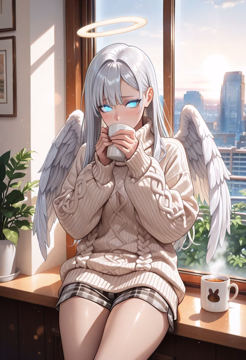 Finally found the perfect oversized fit for this rainy afternoon. It feels like a hug! 🌧️☕ #OOTD #CozyVibes #LazyDay #FallFashion #SweaterWeather #StreetStyle #ComfortFirst #RainyDays #AnimeStyle #DailyLook #StayComfy #CozyCorner