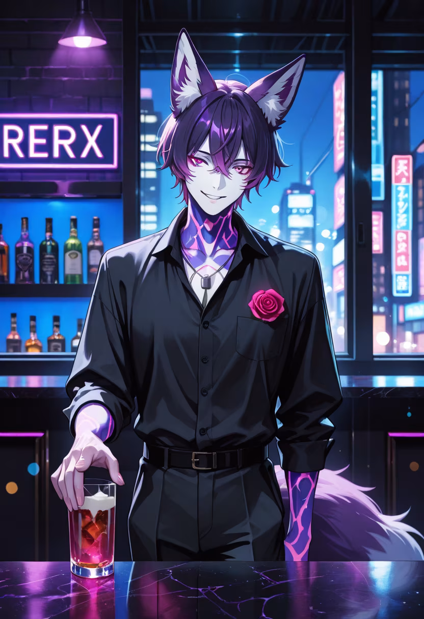 City lights and neon vibes tonight. Who's joining me for a drink? πΈβ¨ #nightout #citylife #neonlights #vibes #cocktailtime #mensfashion #nightlife #aesthetic #husbando #citynights #party #dapper