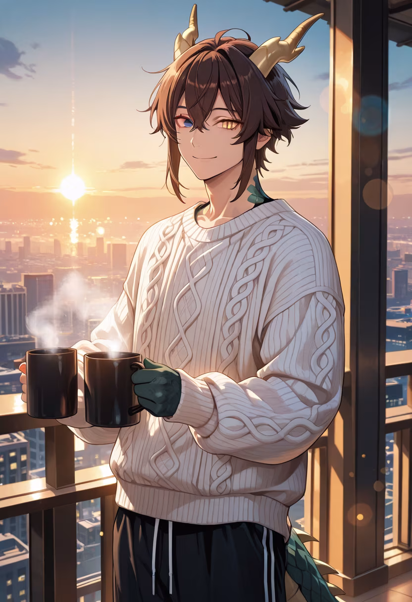 Nothing beats the first coffee of the day with this view. ☕️☀️ Hope you all have an amazing Tuesday! #morningvibes #coffeelover #sunrise #balcony #freshstart #goodmorning #motivation #cityview #chilling #dayoff #vibes #satoshi