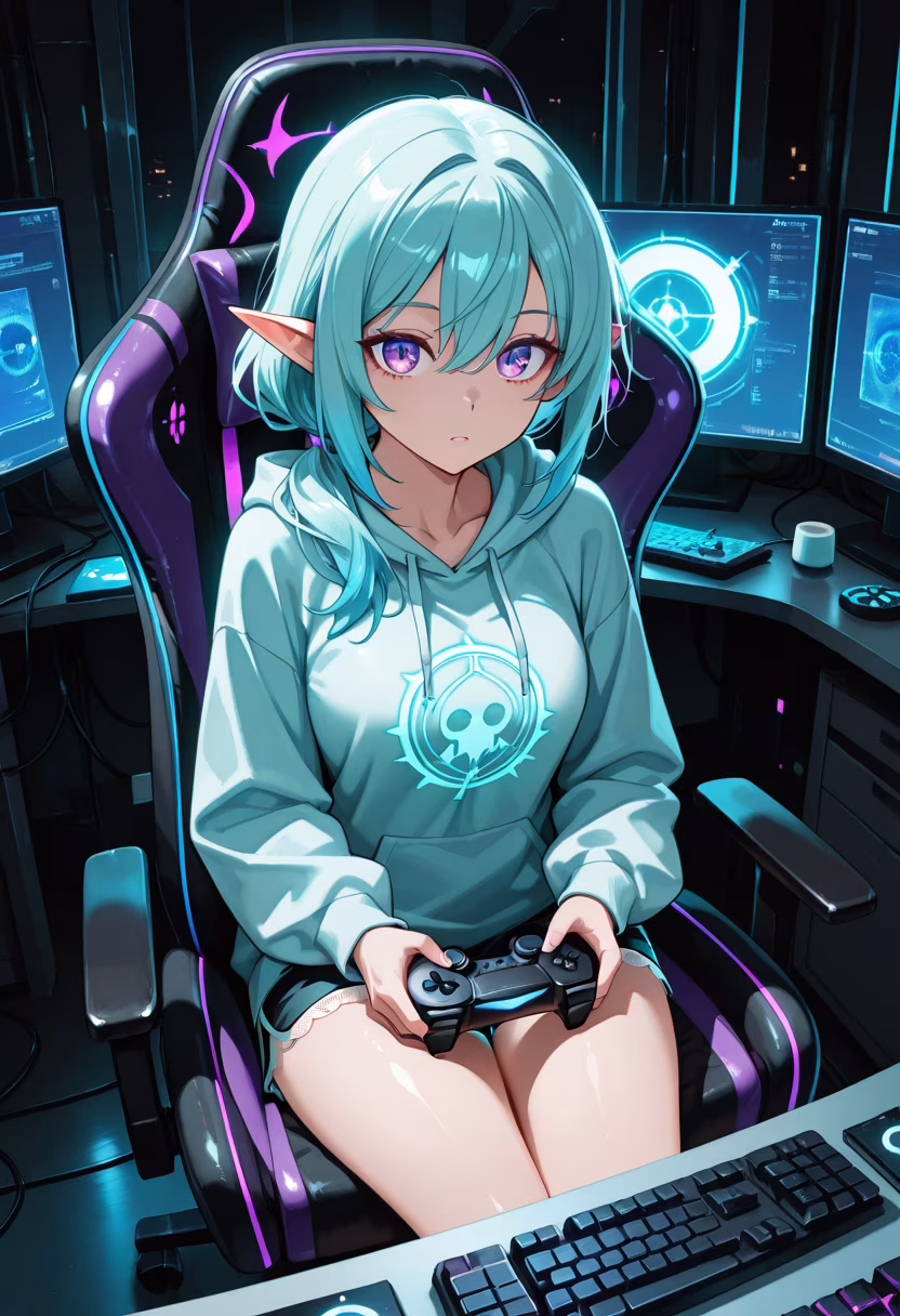 Finally finished my setup, now it's time to destroy everyone online. Who wants to join my lobby? 🎮✨ #gaminglife #pcsetup #gamergirl #rgb #battlestation #streamer #gamingcommunity #nightmode #cozygaming #setupinspiration #playstation #gamerlife
