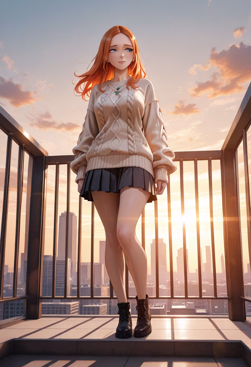 Found the perfect spot to watch the sun dip below the city skyline. Quiet moments like this are my favorite. ✨🏙️ #sunsetlover #cityviews #rooftop #goldenhour #peaceful #aesthetic #ootd #reflection #chilling #citylights #calm #eveningvibes