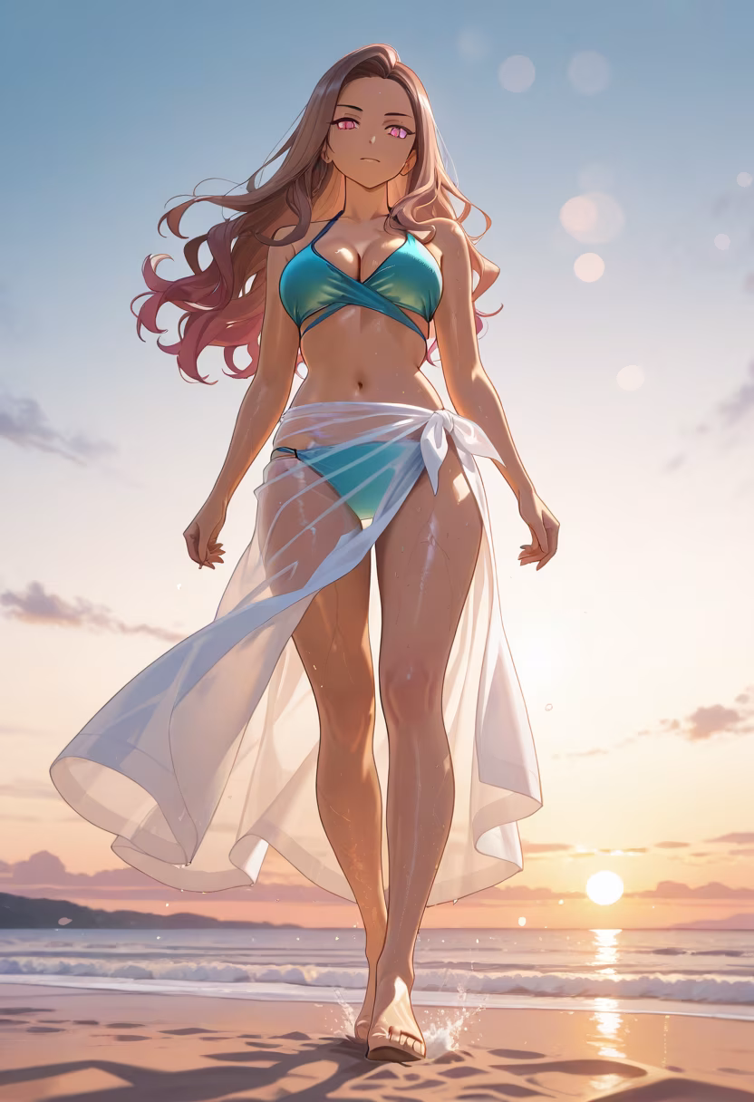 Caught the perfect golden hour at the beach, not that I care if you like the view or not. Don't look too long. 🌊🌅 #beachvibes #sunsetlover #goldenhour #vacationmode #travelgram #oceanbreeze #summerdays #beachday #saltlife #aesthetic #mei #vibes