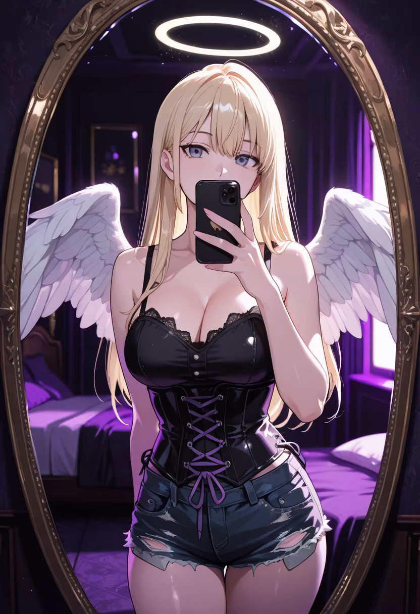 Just me, my favorite mirror, and a little bit of trouble. 🖤 Keep watching, I know you're looking. #yandere #mirrorselfie #aesthetic #mood #darkvibes #tokyostyle #haruka #selfiegram #shadows #loveyou #alwayswatching #obsessed