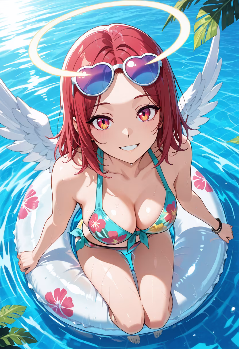 Nothing beats the warmth of the sun and a perfect summer day! ☀️ Spending my afternoon drifting on this giant pool float. Who wants to join? 🌊 #summerstyle #poolside #summervibes #sunshine #vacationmode #poolparty #happygirl #summerdays #chillvibes #summertime #goodtimes #lifesabeach