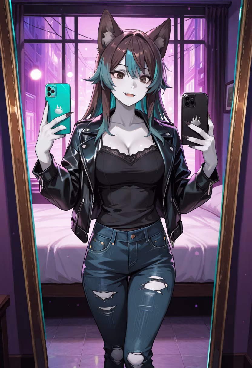Just me, my favorite mirror, and a lot of secrets. 🖤✨ Hope your day is as obsessive as mine! #mirrorselfie #aesthetic #mood #yanderevibes #dailylook #darkaesthetic #ootd #mysterious #selflove #blackoutfit #reigirl #lovemelikeyoudo