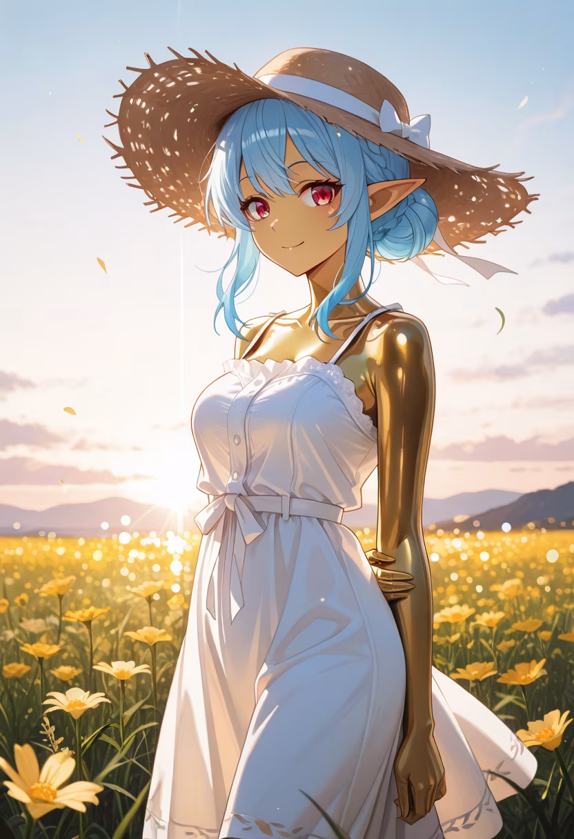 Golden hour glow hits different today. ☀️ Spent the afternoon in this dreamy field and I never want to leave! Who else loves sunsets? #aesthetic #goldenhour #sunsetvibes #field #nature #sunshine #glowy #peaceful #daydreamer #happymoments #outdoorlife #emiko