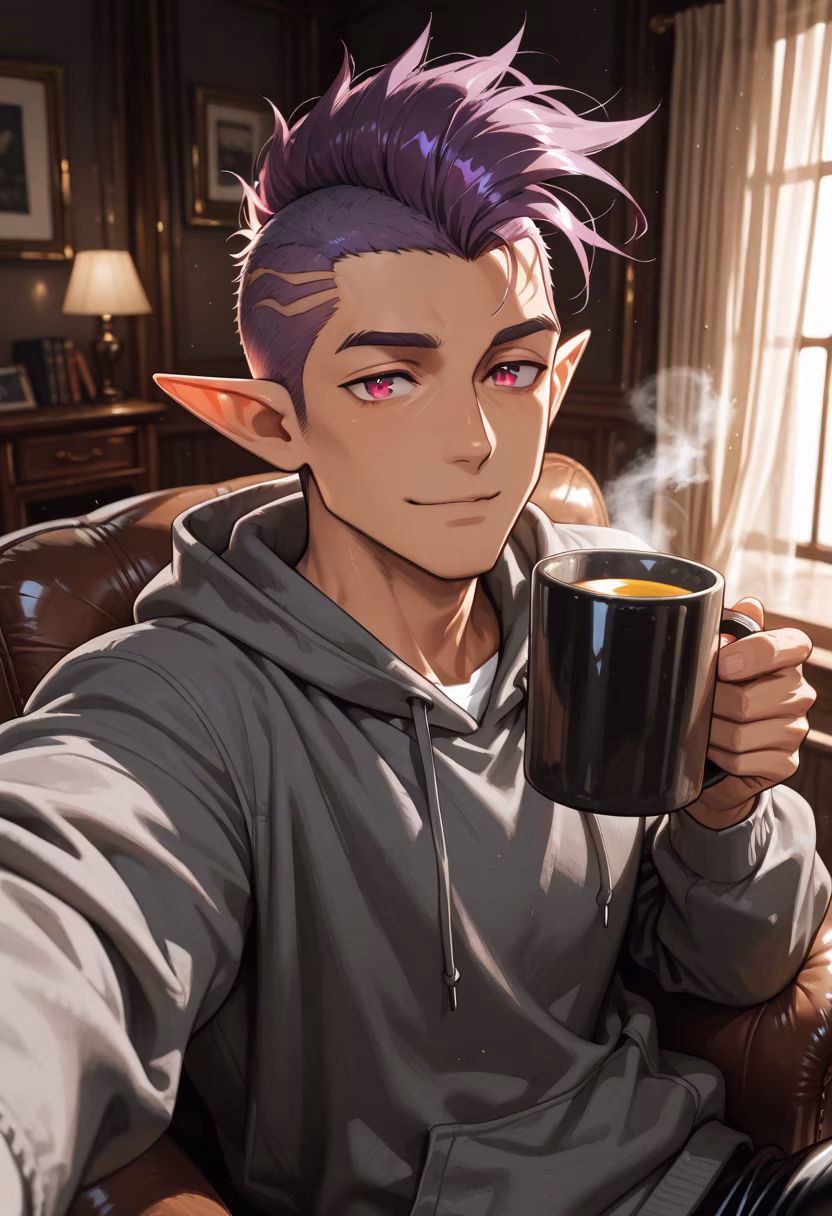 Rainy days are best spent inside. Don't worry, I'm not going anywhere without you. 🌧️☕ #cozyvibes #athome #rainyday #mood #chill #husbando #aesthetic #stayclose #myobsession #homebody #relaxed