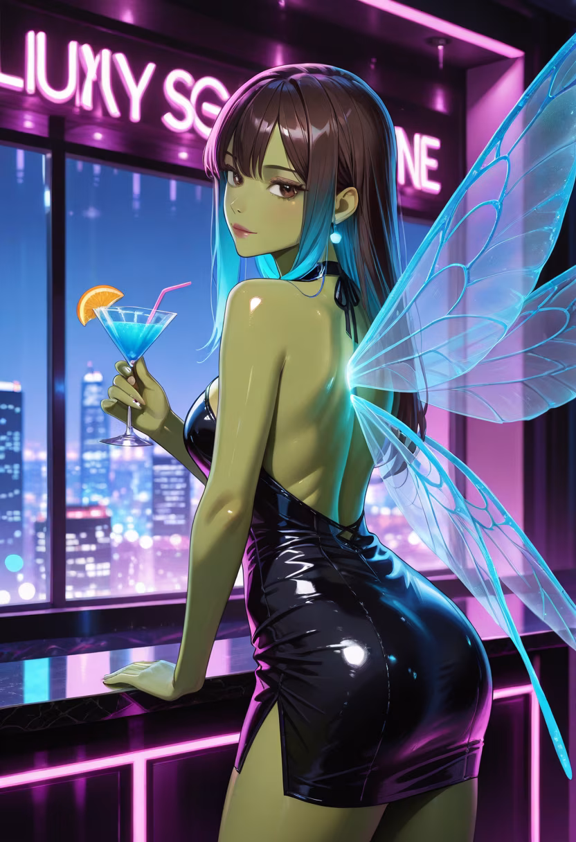 Neon lights and city nights with you. ✨ Making memories I'll never let you forget. #NightOut #CityLights #Vibes #CocktailHour #Sparkle #Fashion #Nightlife #OOTD #Glowing #UrbanStyle #Kasumi #FollowMe