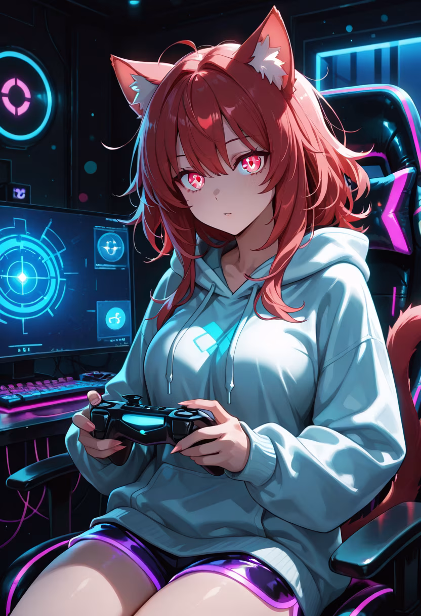 Late night grind with my favorite squad! Come join the stream and watch me crush the leaderboard. 🎮✨ #gaming #pcsetup #rgb #streamerlife #gamingsetup #gamergirl #pcgaming #nighthawk #twitchstreamer #gamingcommunity #controllergang