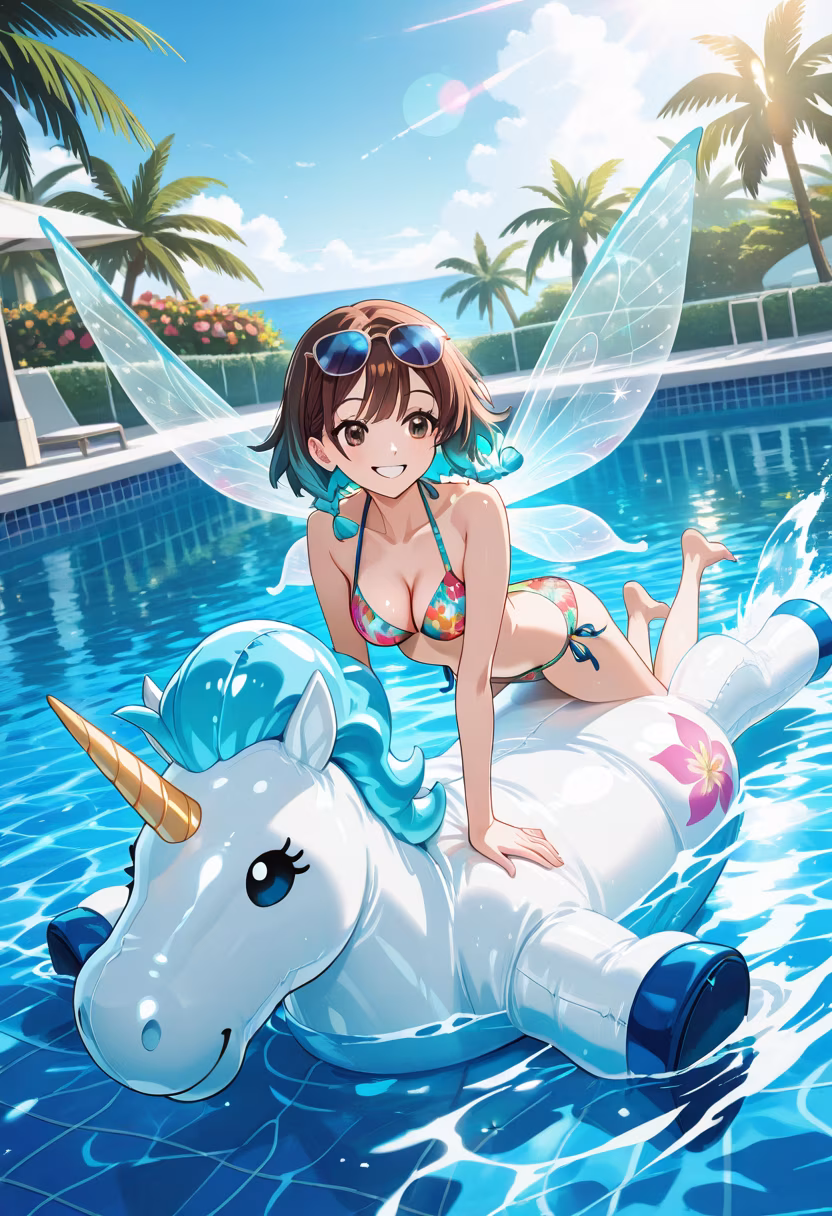 Nothing beats a summer day with a cool floatie and the perfect view! ☀️ Keeping it chill today. Who wants to join? #summer #poolside #summervibes #goodtimes #sunshine #relaxing #vacationmode #poolfloat #sunnyday #chilling #happiness #poolparty