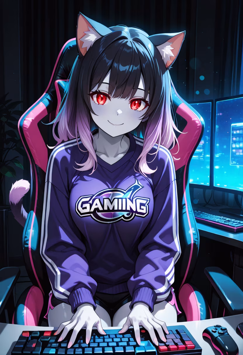 Finally got the new setup running, who wants to 1v1 me? 🎮✨ #gaming #pcsetup #gamergirl #rgb #setupgoals #battlestation #gamerlife #gamingcommunity #twitchstreamer #pcgaming #nochella #vibes