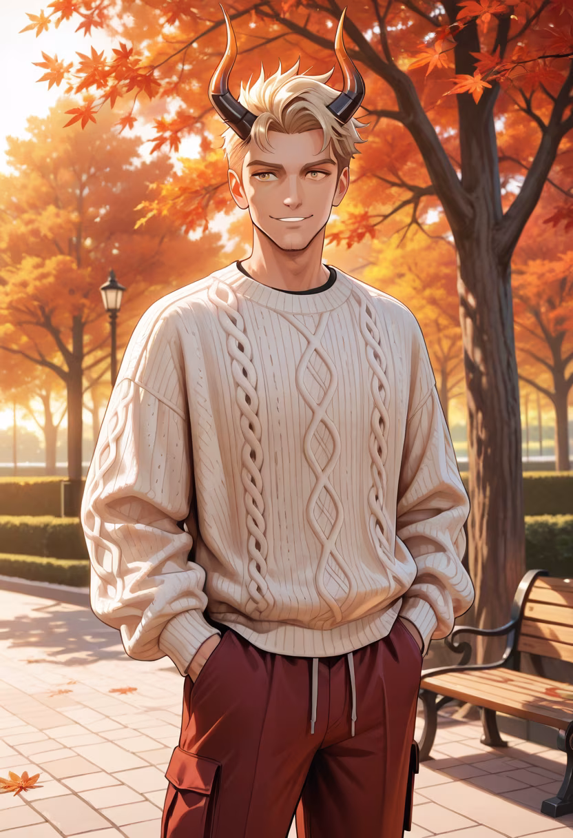 Nothing beats the crunch of autumn leaves under my sneakers! Who wants to go grab a hot cider with me? 🍂☕ #autumnvibes #fallfashion #cozyseason #naturewalk #weekendmood #aesthetic #lifestyle #mensstyle #outfitinspiration #fallcolors #sweaterweather #goldenhour