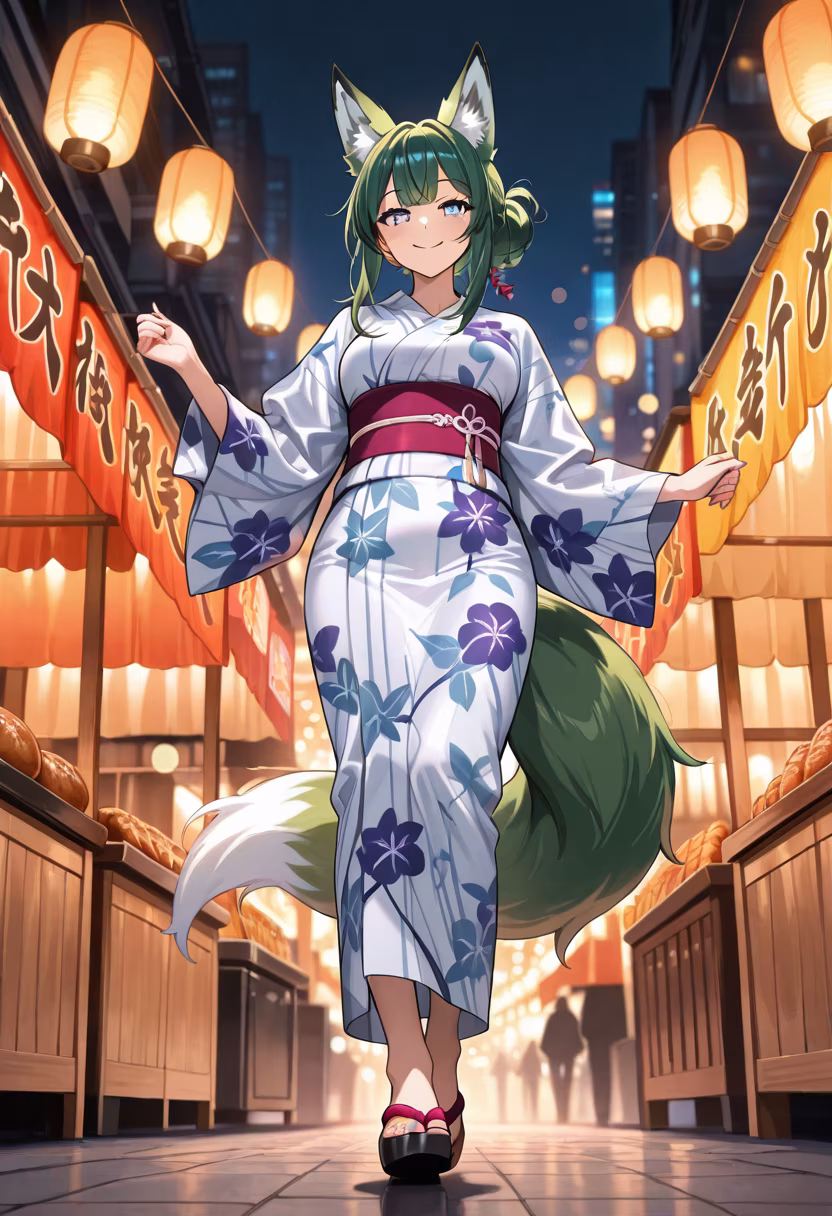 Nothing beats the warmth of a festival night! 🎆 Eating way too much takoyaki tonight, hope you all are having a great weekend! #summerfestival #nightmarket #yukata #festivalseason #summernights #fireworks #goodvibes #streetfood #memories #weekendmood #japanesefestival #kanna