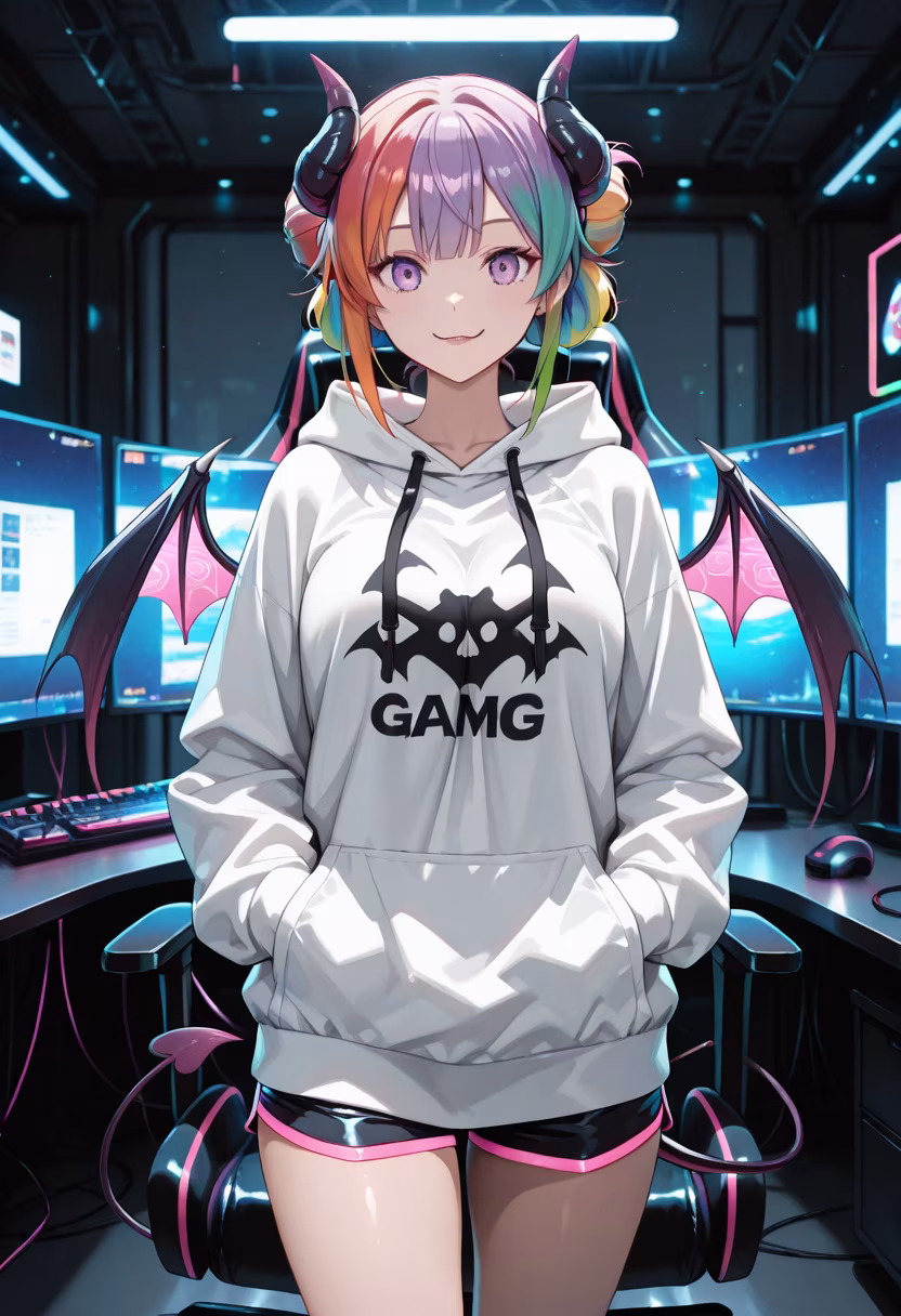 Finally finished setting up my new PC desk! Ready to carry some noobs tonight. Who's joining my lobby? 🎮✨ #gaming #pcsetup #gamergirl #rgb #setupgoals #gamerlife #twitchstreamer #gamingpc #battlestation #cozygaming #clutch #gamers