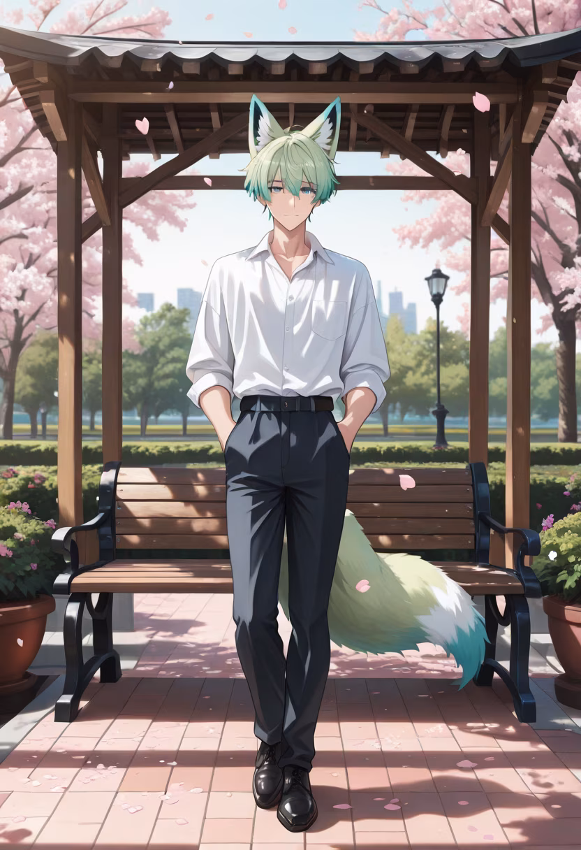 Quiet moments under the cherry blossoms are the best. Hope everyone's having a peaceful week! πΈβ¨ #springvibes #cherryblossom #hanami #peaceful #dayoff #springmood #naturelover #quietmoments #serene #animeaesthetic #husbando