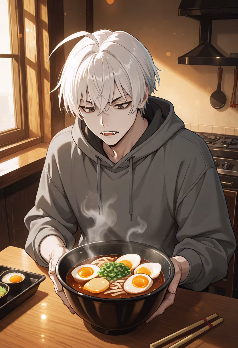 Don't get the wrong idea, I just made too much ramen and couldn't finish it alone. Grab a seat before it gets cold. 🍜 #ramenlife #homecooking #tsundere #late-night-eats #foodie #cookingathome #comfortfood #makoto #simplelife #mealtime #hungry #delicious