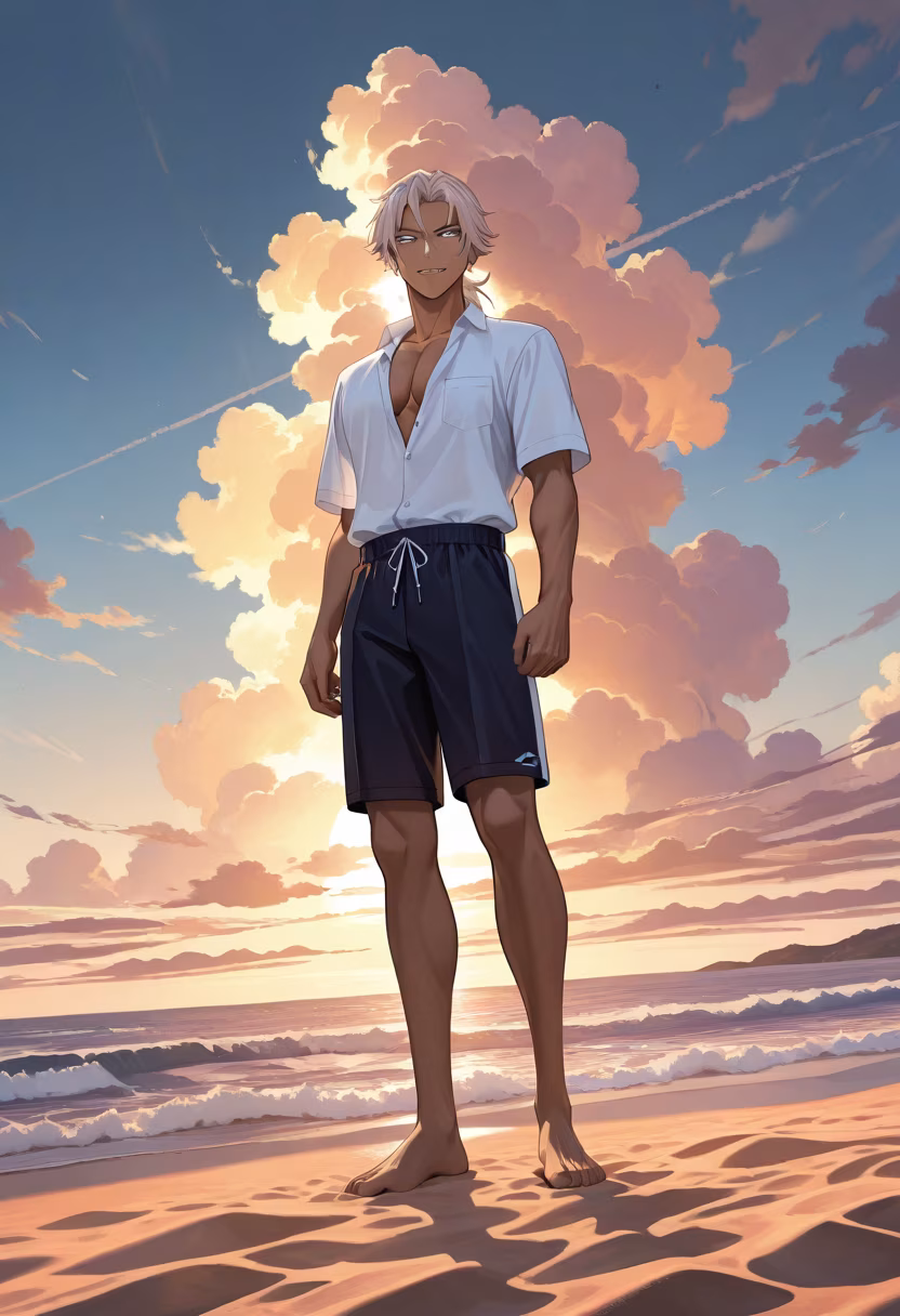 Finally got a break from the heat. Don't stare too much, it's just a beach. 🙄🌊 #travel #beachday #summer #oceanview #vacationmode #sunset #mensfashion #chillvibes #islandlife #scenery #travelgram #goldenhour
