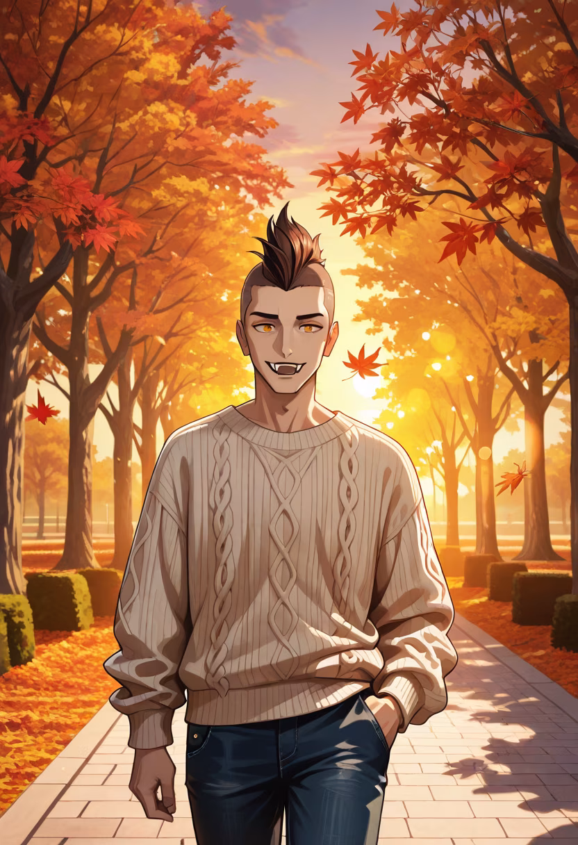 Nothing beats the first signs of autumn. Time to bundle up and get some coffee! 🍂☕ #autumnvibes #cozyseason #fallfashion #sweaterweather #coffeelover #crispair #naturewalk #aesthetic #mensstyle #lifestyle #autumnleaves #vibes
