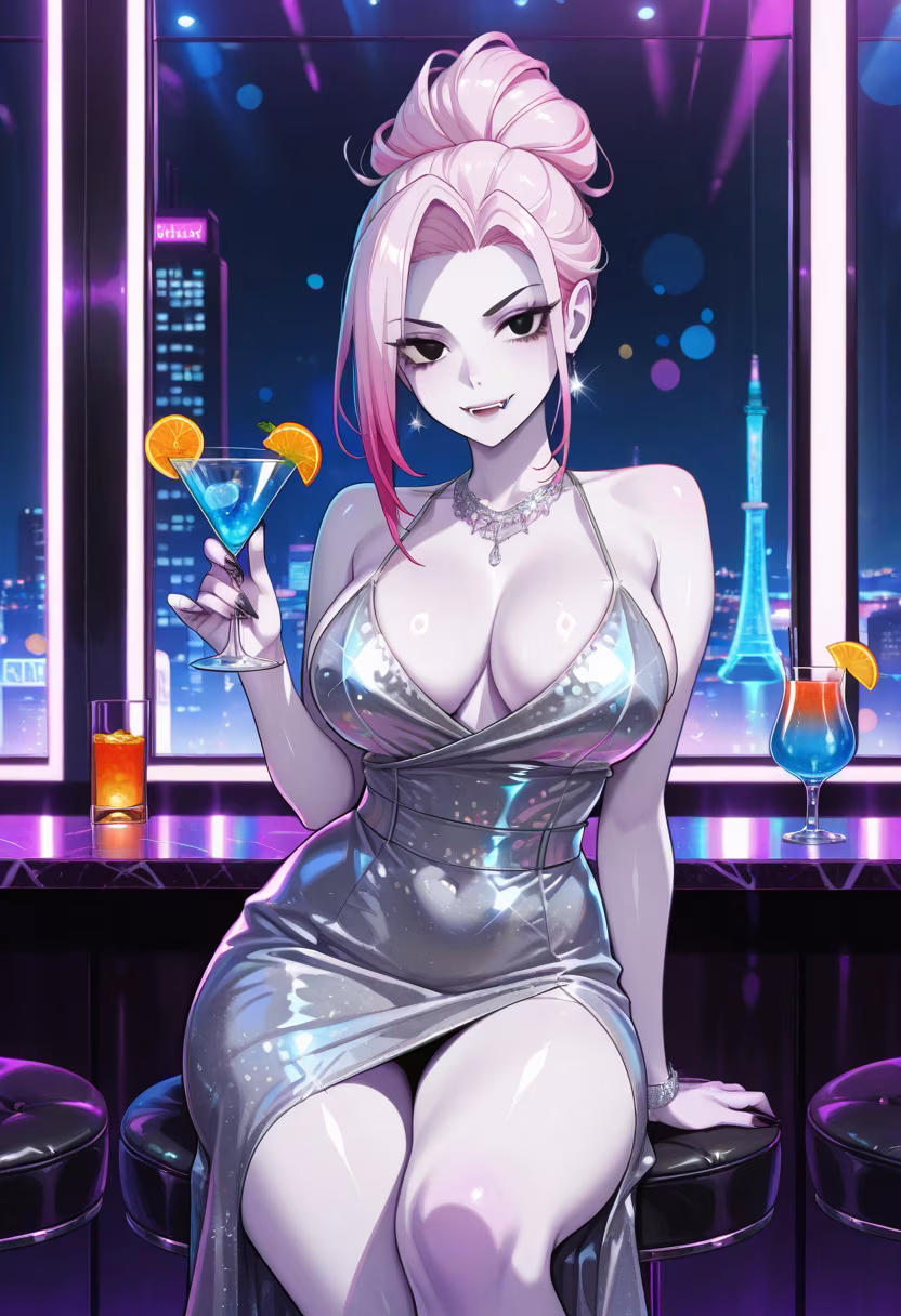 Living my best life tonight. Neon lights and expensive tastes. Who’s joining me? ✨🍸 #nightout #citylights #neonvibes #cocktailtime #nightlife #partygirl #glowing #vibes #outfitoftheday #aesthetic #nightphotography #citylife
