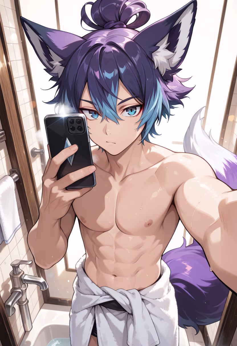 Just got out of the shower, don't look at me like that... it's not like I'm doing this for you or anything. 🙄🧖♂️ #fresh #skincare #tetsuya #relaxing #showerthoughts #mensgrooming #nightroutine #selfcare #mood #vibes #notforfans #whatever
