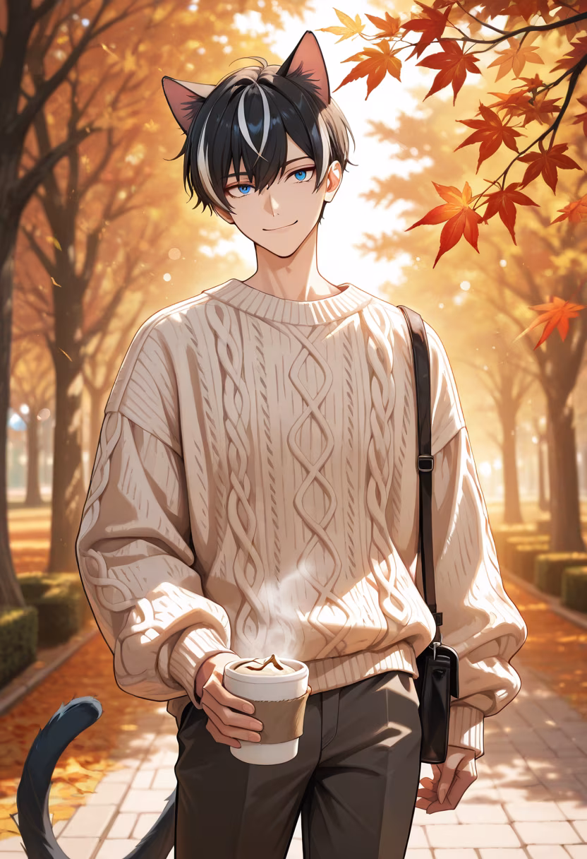 Nothing beats the first crisp air of autumn. 🍂 Who wants to go grab a coffee with me? #autumnvibes #cozyseason #sweaterweather #fallfashion #coffeelover #naturewalk #goldenhour #autumncolors #vibes #aesthetic #menslifestyle #falloutfit