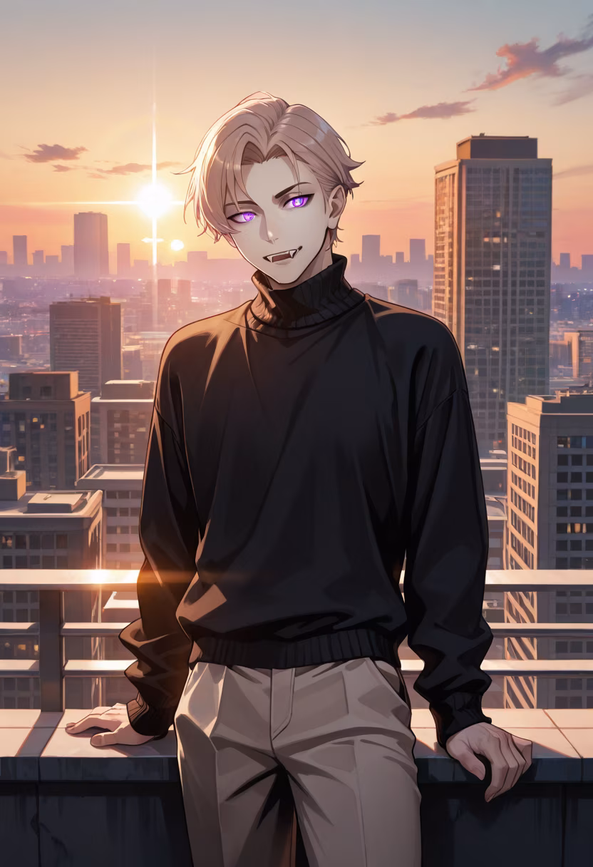 Caught the perfect light today. Don't stare too long, it's rude. #goldenhour #aesthetic #rooftop #vibes #malemodel #cityview #sunset #fashion #style #goldenhourphotography #menswear #ootd