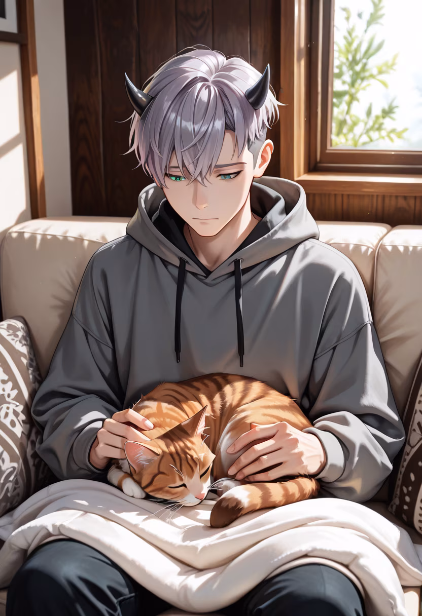 Finally got him to sit still for a quick nap. He's such a heavy sleeper! 🐱💤 #catdad #lazyday #catlover #cutestpet #weekendvibes #cozyhome #kittensofinstagram #petlife #morningmood #peaceful #homebody #wholesome
