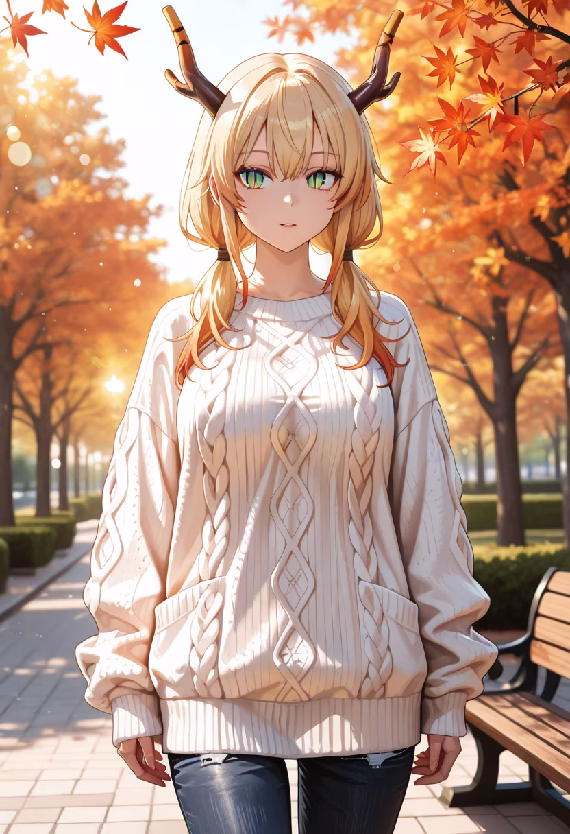 Falling leaves and quiet moments. Autumn really is the most peaceful time of year. Do you enjoy the crisp air too? 🍂🍁 #autumnvibes #sweaterweather #cozy #fallfashion #naturewalk #aesthetic #mood #peaceful #seasonal #chill #leaves #serenity