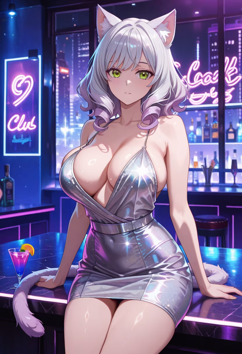 Neon lights and city nights with my favorite drink. ✨ Don't wait up, the night is just getting started! #nightout #citylife #neonlights #cocktailhour #nightvibes #shiori #ootd #glam #partytime #nightclub #vibrant