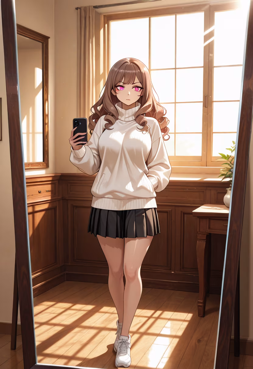 Don't get the wrong idea, I'm only taking this because the lighting in here is actually decent for once. 🙄✨ #ootd #mirrorcheck #styleinspo #meitime #casualvibes #dailylook #vibe #aesthetic #outfitideas #tokyolife #instadaily